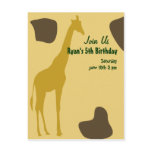 Giraffe Birthday invites Post Card