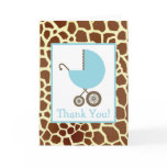 Giraffe & Blue Carriage Baby Shower Thank You