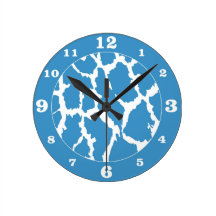 Giraffe- Blue Wall Clock