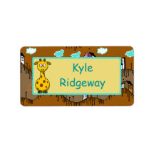 Giraffe - Boys school name label