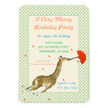 Giraffe Butterfly Birthday Party Invitation
