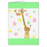 giraffe cartoon greeting card