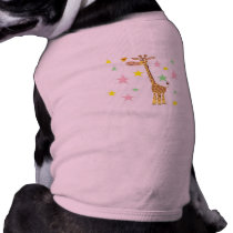 giraffe cartoon dog tee
