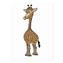 Giraffe Cartoon Post Cards