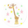 giraffe cartoon round stickers