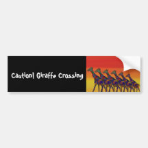 Giraffe Crossing Bumper Sticker