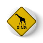 Giraffe Crossing Highway Sign Pins