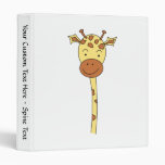 Giraffe Facing Forwards. Cartoon. 3 Ring Binders