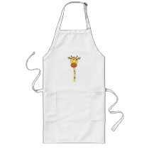 Giraffe Facing Forwards. Cartoon. Aprons