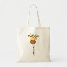 Giraffe Facing Forwards. Cartoon. Canvas Bags