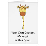 Giraffe Facing Forwards. Cartoon. Greeting Card