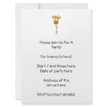Giraffe Facing Forwards. Cartoon. Custom Invite