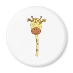 Giraffe Facing Forwards. Cartoon. Magnet