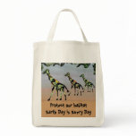 Giraffe Family Habitat Organic Grocery Tote Tote Bag