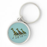 Giraffe Family Outing Keychain