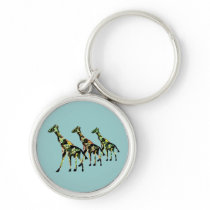 Giraffe Family Outing Keychain