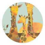 Giraffe Family Round Sticker