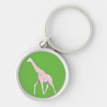 Giraffe goes Pink Key Chain