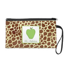 Giraffe & Green Apple Wristlet For Teachers