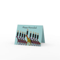 Giraffe Hannukah Menorah Cards