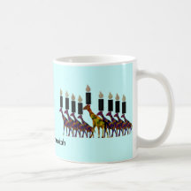 Giraffe Hannukah Menorah Coffee Mugs
