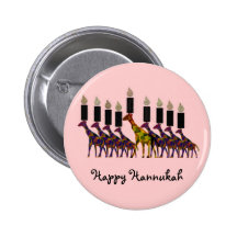 Giraffe Hannukah Menorah Pins