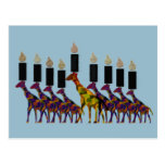 Giraffe Hannukah Menorah Post Cards