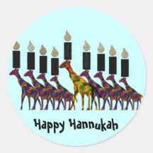 Giraffe Hannukah Menorah Sticker