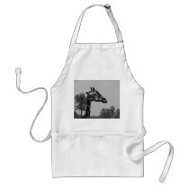 Giraffe head with plants and sky photograph aprons