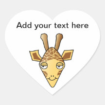Giraffe Heart Sticker