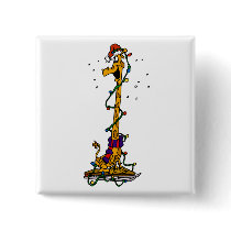 Giraffe in lights on sled pin