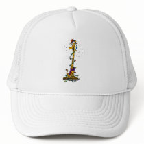 Giraffe in lights on sled mesh hats