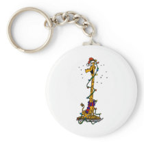 Giraffe in lights on sled key chains