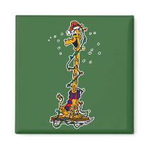 Giraffe in lights on sled magnet