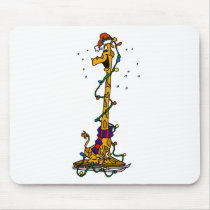 Giraffe in lights on sled mouse pads