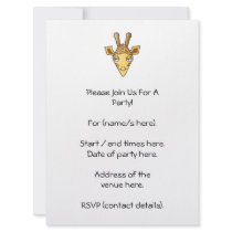 Giraffe Custom Invites