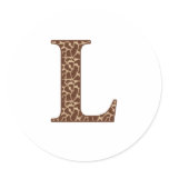 Giraffe L Round Stickers