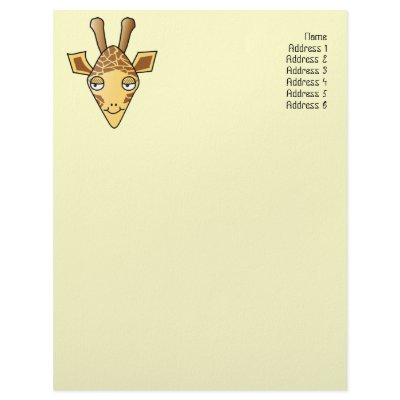 Giraffe Letterhead by Animal_Art_By_Ali