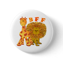 Giraffe & Lion Pinback Buttons