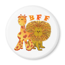 Giraffe & Lion Fridge Magnets