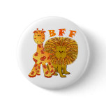 Giraffe & Lion Pinback Buttons