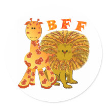Giraffe & Lion Sticker