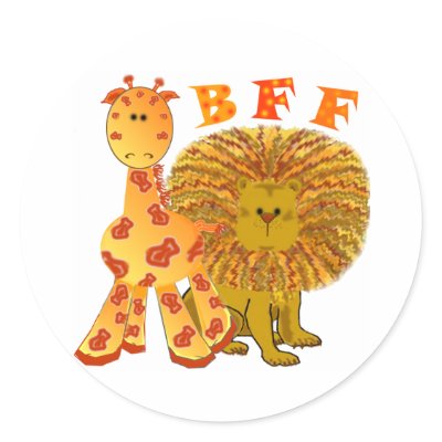 Giraffe & Lion Sticker by Castleinc