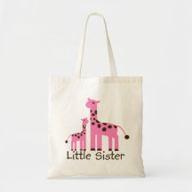 Giraffe Little Sister Canvas Bags