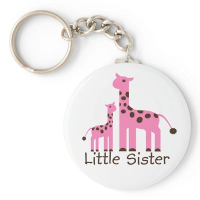 Giraffe Little Sister Keychain by ifbabycouldtalk