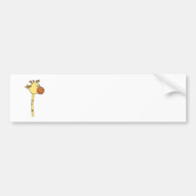 Giraffe Looking Sideways. Cartoon. Bumper Stickers