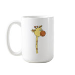 Giraffe Looking Sideways. Cartoon. Mugs