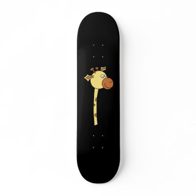 Giraffe Looking Sideways. Cartoon. Custom Skate Board by Animal_Art_By_Ali