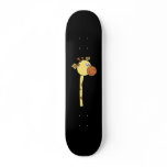 Giraffe Looking Sideways. Cartoon. skateboards