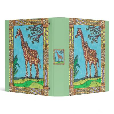 Giraffe Mum and Baby Binder by kewzoo